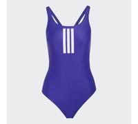 Einteiler Badeanzug Damen mit V-Ausschnitt hinten adidas 3-Stripes Violet 42
