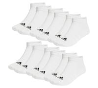 adidas 6 Paar Herren Damen Unisex Socken Casual Socken Freizeitsocken T SPW Low Sneaker, Farbe:Weiß, Größe:43-45, Artikel:-white