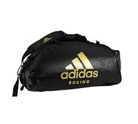 Sporttasche ADIDAS PERFORMANCE "2in1 Bag PU Boxing" Gr. M, schwarz (schwarz, gold), Taschen, Kinder, B/H/T: 62cm x 31cm x 31cm M, Kunstleder, Adidas Logo, B:62cm H:31cm T:31cm (30248209-M) schwarz, go