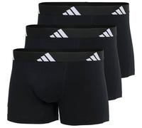 adidas Herren Boxershorts, 3er Pack - Trunks, Active Flex Cotton, Logo, einfarbig Schwarz S