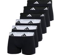adidas Herren Boxershorts, 6er Pack - Trunks, Active Flex Cotton, Logo, einfarbig Schwarz/Schwarz/Weiß / 2XL XXL Mehrfarbig