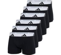 adidas Herren Boxershorts, 6er Pack - Trunks, Active Flex Cotton, Logo, einfarbig Schwarz/Weiß 2XL