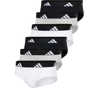 ADIDAS adidas Herren Slip, 6er Pack - Briefs, Active Flex Cotton, Logo, einfarbig (TB_4AM001-6P) M Schwarz/Weiß/Grau