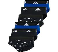 adidas Herren Slip, 6er Pack - Briefs, Active Flex Cotton, Logo, einfarbig Schwarz/Weiß/Blau / S S Mehrfarbig