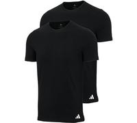 adidas Herren T-Shirt, 2er Pack - Crew Neck Shirt, Active Flex Cotton, einfarbig Schwarz S