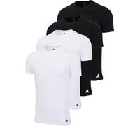 adidas Herren T-Shirt, 4er Pack - Crew Neck Shirt, Active Flex Cotton, einfarbig Schwarz/Weiß S