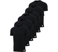 adidas Herren T-Shirt, 6er Pack - Crew Neck Shirt, Active Core Cotton, einfarbig Schwarz / M M Schwarz