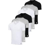 ADIDAS adidas Herren T-Shirt, 6er Pack - V-Neck Shirt, Active Core Cotton, einfarbig (TB_4AM012-6P) M Weiß/Schwarz/Grau