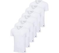 adidas Herren T-Shirt, 6er Pack - V-Neck Shirt, Active Core Cotton, einfarbig Weiß M
