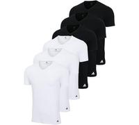 adidas Herren T-Shirt, 6er Pack - V-Neck Shirt, Active Core Cotton, einfarbig Schwarz/Weiß S