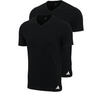 adidas Herren T-Shirts, 2er Pack - V-Neck Shirt Active Flex Cotton, einfarbig Schwarz 2XL