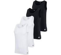 ADIDAS adidas Herren Unterhemden, 4er Pack - Tank Top, Active Flex Cotton, ärmellos, einfarbig (TB_4AM018-4P) S Schwarz/Weiß