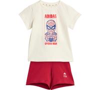 adidas Unisex Baby MARVEL SPIDER-MAN T-SHIRT SET, off white/active maroon, 12-18 Months