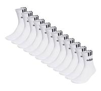 ADIDAS adidas Unisex Quarter Socken, 12er Pack - Cushioned 3S Linear, Logo, einfarbig (TB_EBB51-12P) 37-39 Weiß