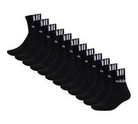 Sneakersocken ADIDAS ORIGINALS "Socken Cushioned 3S Linear 12er Pack", Herren, Gr. 43-45, schwarz, Obermaterial: 71% Baumwolle CO. 26% Polyester PES. 2% Elasthan EL. 1% Nylon NY., Socken Sneakersocken