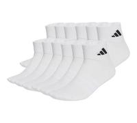 ADIDAS adidas Unisex Quarter Socken, 12er Pack - Cushioned Essentials Ankle Socks, Logo, gepolstert, einfarbig (TB_SX149-12P) 40-42 Weiß