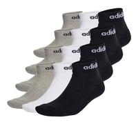 ADIDAS adidas Unisex Quarter Socken, 12er Pack - Linear Cushioned Ankle, Logo, gepolstert, einfarbig (TB_EBB43-12P) 43-45 Schwarz/Grau/Weiß
