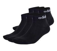 ADIDAS adidas Unisex Quarter Socken, 6er Pack - Linear Cushioned Ankle, Logo, gepolstert, einfarbig (TB_EBB43-6P) 40-42 Schwarz