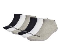 ADIDAS adidas Unisex Sneakersocken, 6er Pack - Thin Linear Low-Cut, dünne Socken, Logo, einfarbig (TB_EBB48-6P) 37-39 Schwarz/Grau/Weiß
