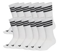 ADIDAS adidas Unisex Socken, 12er Pack - 3-Stripes Essentials Cushioned Crew, Logo, Streifen, gepolstert (TB_P0260-12P) 40-42 Weiß