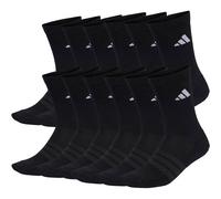 adidas Unisex Socken, 12er Pack - Cushioned Crew Socks, Logo, gepolstert, einfarbig Schwarz 37-39