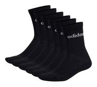 ADIDAS adidas Unisex Socken, 6er Pack - Linear Crew Cushioned, Logo, gepolstert, einfarbig (TB_EBB31-6P) 37-39 Schwarz
