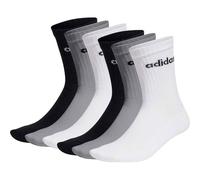 Kurzsocken ADIDAS ORIGINALS "Socken Linear Crew Cushioned 6er Pack", Herren, Gr. 37-39, bunt (schwarz, grau, weiß), Obermaterial: 75% Baumwolle CO. 22% Polyester PES. 2% Elasthan EL. 1% Nylon NY., Soc