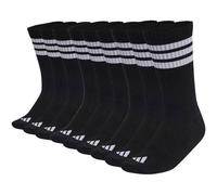 ADIDAS adidas Unisex Socken, 9er Pack - 3-Stripes Cushioned Sportswear Crew Socks, Logo, Streifen, gepolstert (TB_UW730-9P) 46-48 Schwarz