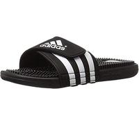 adidas Adissage Herren-Sandale, Run White/Graphit/Run White, schwarz/weiß, 42 2/3 EU