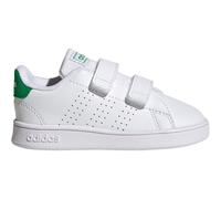adidas Unisex Baby Advantage Lifestyle Court Two Hook-and-Loop Shoes, Cloud White / Green / Core Black, 24 EU