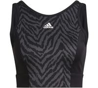 Adidas AEROREADY Designed to Move Zebra-Print Crop-Top Damen Top, schwarz S 34-36