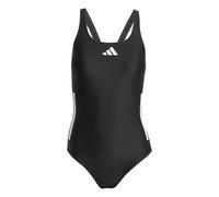 adidas Damen 3 Stripes C-Back Swimsuit, Black/White/White, 36