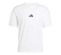 adidas Herren Essentials Small Logo Single Jersey Shirt, White/Black, M