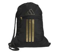 adidas Alliance Sackpack Turnbeutel mit Kordelzug, Schwarz/Gold-Metallic, One Size, Alliance Rucksack mit Kordelzug, leicht, klein, Turnbeutel für Damen, Fußballrucksack