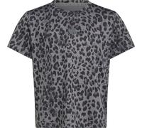 T-Shirt ADIDAS SPORTSWEAR "JG AN AOP TEE" Gr. 128, grau (grau four, grau six, schwarz, grau six), Shirts, Mädchen, 128, Obermaterial: 80% Polyester, 20% Elasthan, T-Shirt, für Kinder, mit Rundhalsauss
