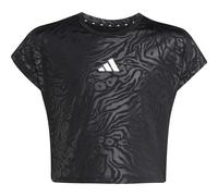 adidas Animal Print Crop Kinder T-Shirts schwarz Größe 170 Laufen Elastisch