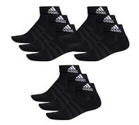 adidas Ankle / Quarter Socken Unisex Kurzsocke Knöchelsocke 3 Paar, Farbe:Black, Socken & Strümpfe:46-48