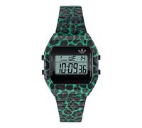 Adidas Unisex Uhr DIGITAL TWO Edelstahl schwarz-grün AOST26031