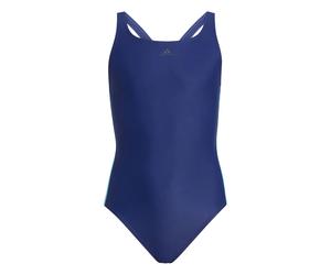 Adidas Athly V 3-Streifen Badeanzug Mädchen Badeanzug, blau 116