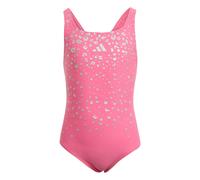 Badeanzug mit V-förmigem Rückendesign und Glitzer-Details für Kinder Pink Fusion 140