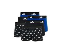 adidas Herren Boxershorts, 3er Pack - Trunks, Active Flex Cotton, Logo, einfarbig Schwarz/Weiß/Blau XL