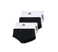adidas Herren Slip 2er Pack-Low Rise Brief (2PK) -Active Flex Cotton 3 Stripes Unterwäsche, Black/White_4AM007, M