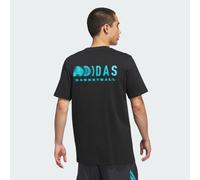 adidas Basketball Graphic T-Shirt Black / Lucid Cyan L