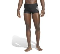Adidas Boxer-Badehose Big Bars – Schwarz/Weiß – Herren S/M
