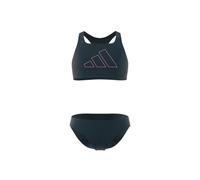 Bustier-Bikini ADIDAS PERFORMANCE "BIG BARS BIK GY" Gr. 116, N-Gr, aurora ink Mädchen Bikini-Sets (72359512-116) aurora ink