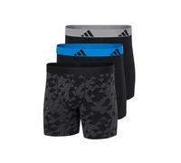 adidas Herren Boxershorts, 3er Pack - Boxer Briefs, Active Flex Cotton, Logo Schwarz/Grau/Blau 2XL