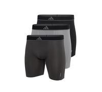 adidas Herren Boxershorts, 3er Pack - Boxer Briefs, Active Micro Flex Eco, Logo, einfarbig Schwarz/Grau S