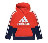 adidas Boys' Athletic Pullover Hoodie (Orange Red, Small)