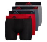 Adidas Boys' Kids Performance Boxer Briefs Underwear (4-Pack), Scarlet Red/Black/Grey, Small