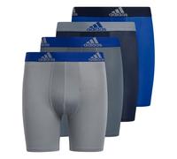 adidas Boys' Kids Performance Long Boxer Briefs Underwear (4-Pack), Collegiate Royal Blue/Grey/Collegiate Navy, Small